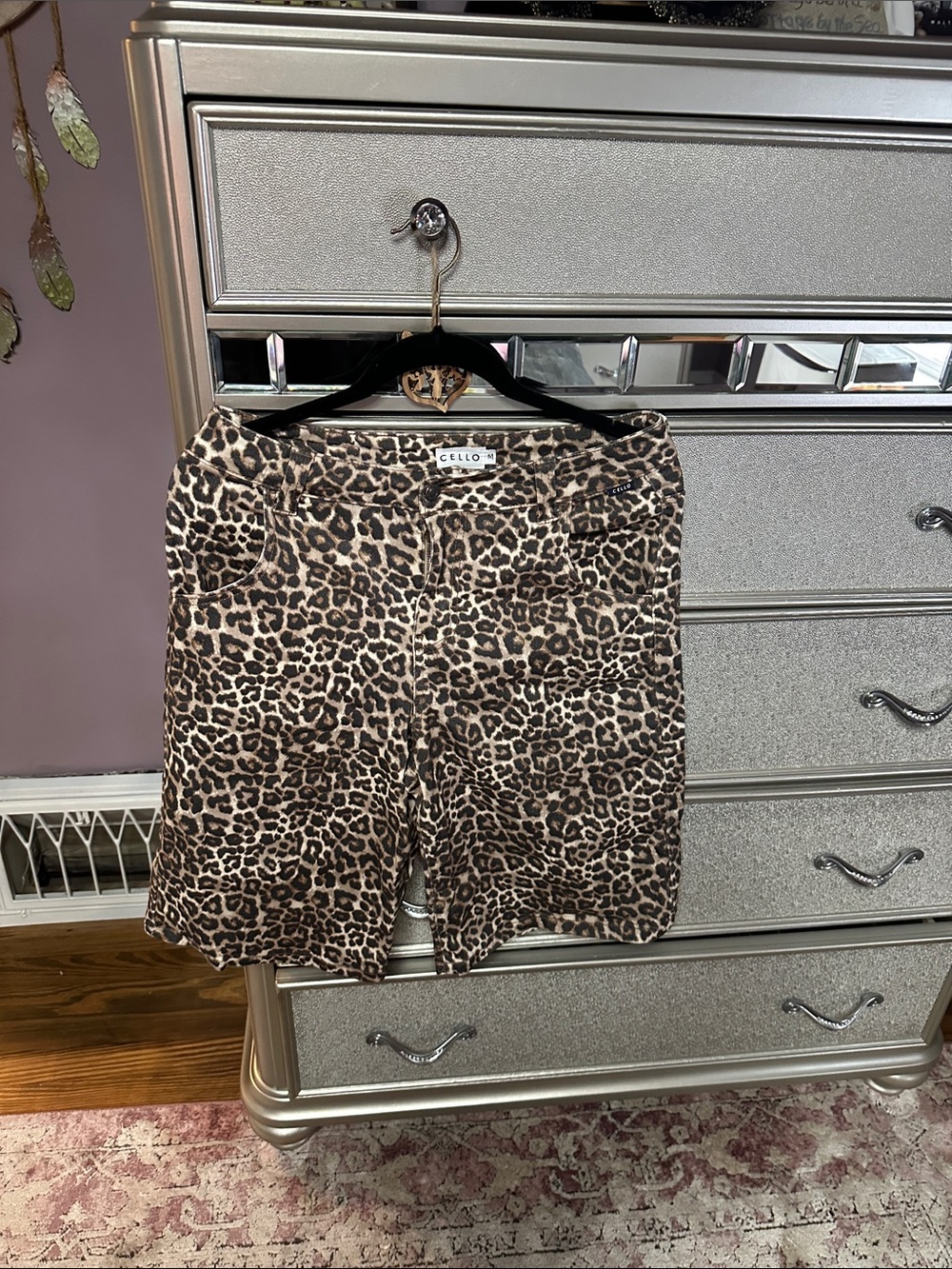 Cello Leopard-Print Bermuda Shorts in Brown and Black